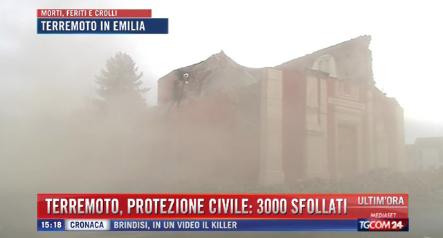 sisma che ha colpito l'Emilia Romagna