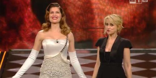 Sanremo 2014: Luciana Littizzetto accoglie Laetitia Casta