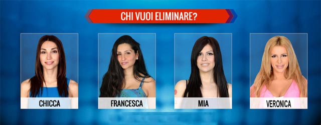 GF13 nomination Francesca, Mia, Chicca e Veronica