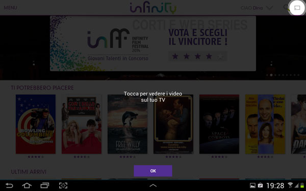 Infinity ora anche su Chromecast