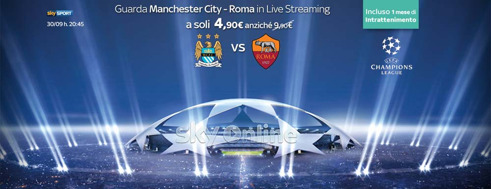 Sky Online: Manchester City-Roma in diretta streaming - 30 settembre 2014