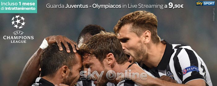 Sky Online: Juventus-Olympiacos in diretta streaming - 4 novembre 2014