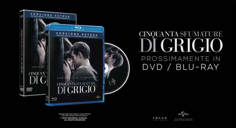 Promo - Cinquanta Sfumature di Grigio in Blu-ray e DVD