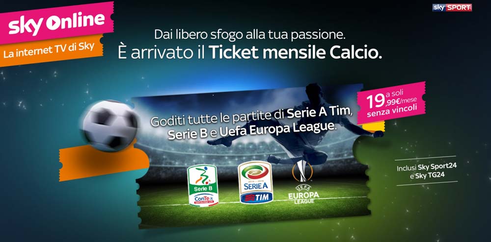 Sky Online, ticket Calcio