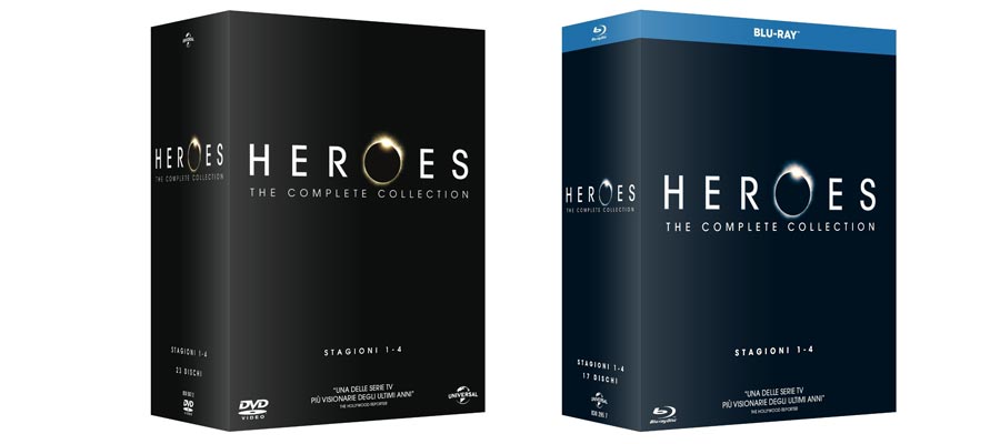 Heroes - la Serie Completa in boxset DVD, Blu-ray