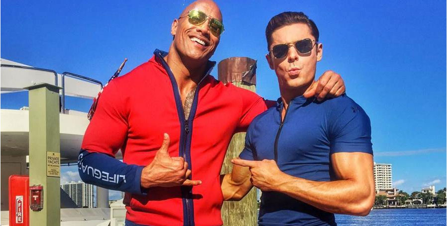 Baywatch con Dwayne Johnson e Zac Efron, prime foto dal set