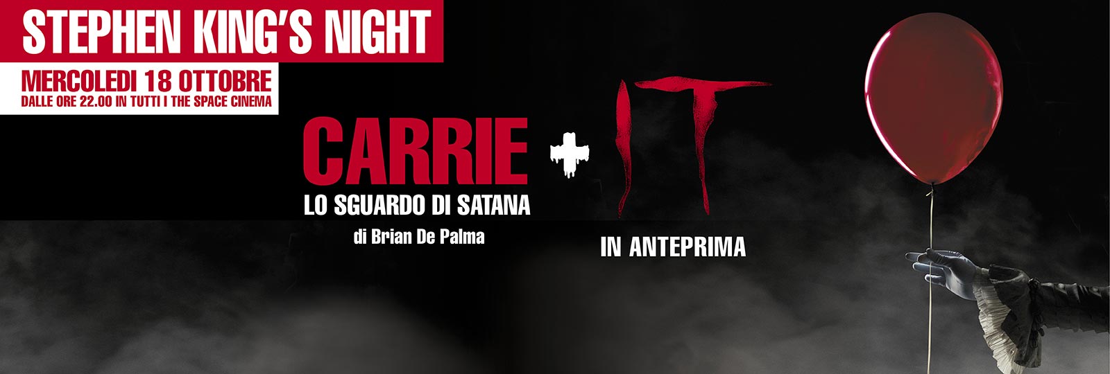 Stephen King's Night con Carrie - Lo sguardo di Satana e IT da The Space Cinema