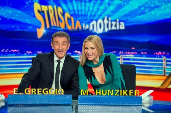 Striscia la Notizia, Michelle Hunziker e Ezio Greggio