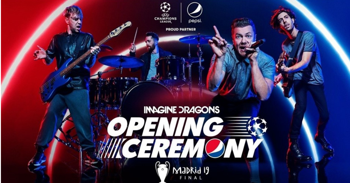 Gli Imagine Dragons alla finale di Champions League