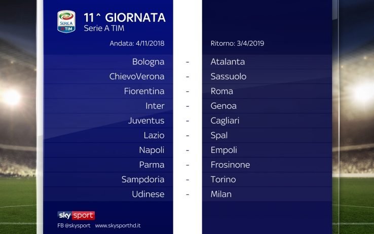 Serie A TIM 2018/19  11a GIORNATA