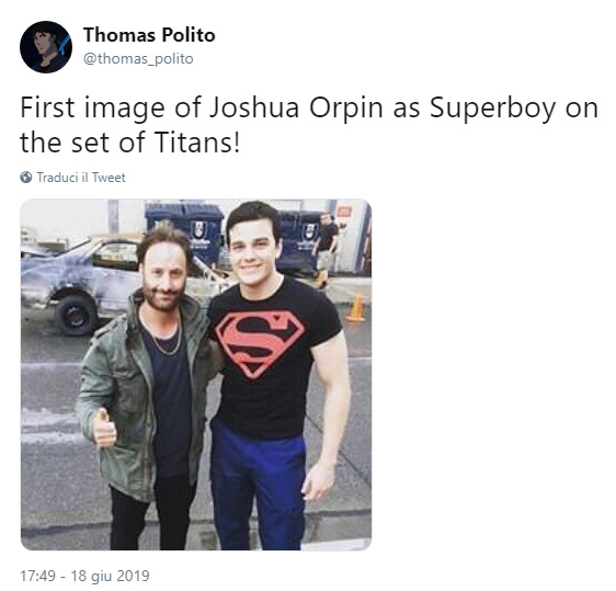 Joshua Orpin nei panni di Conner Kent-Superboy