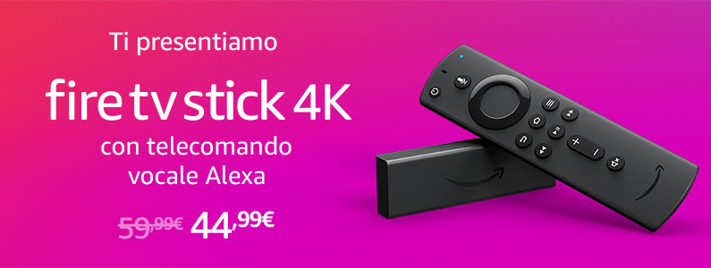 Fire TV Stick 4k con telecomando vocale Alexa