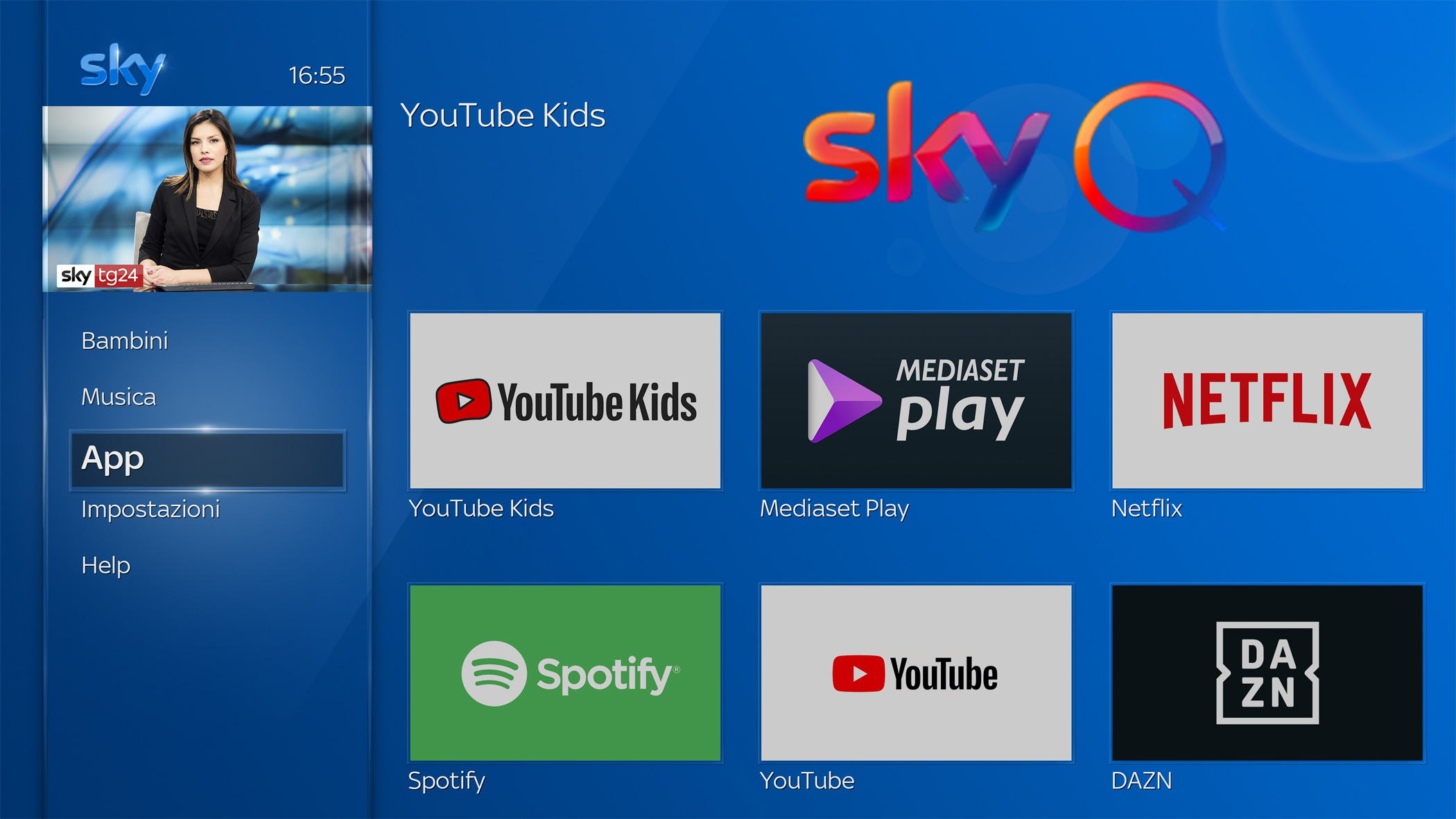 YouTube Kids su Sky Q