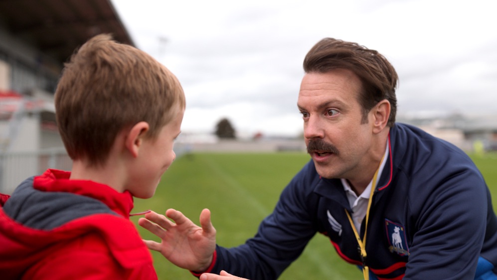 Jason Sudeikis in Ted Lasso 1x05 'Tan Lines' [tag: Jason Sudeikis] [credit: courtesy of Apple TV Plus]