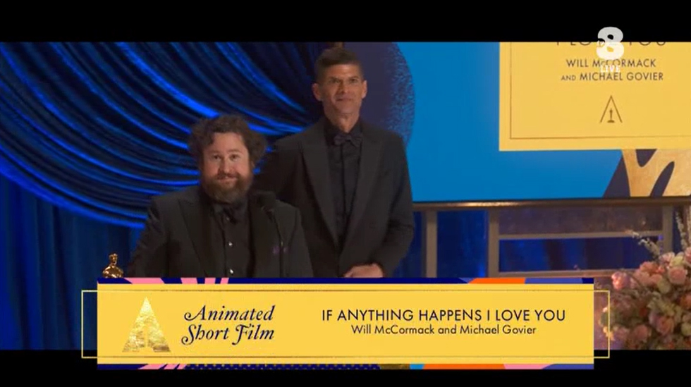 Oscar 2021 - Live - Oscar per Miglior Cortometraggio d'Animazione a If Anything Happens I Love You - Will McCormack, Michael Govier