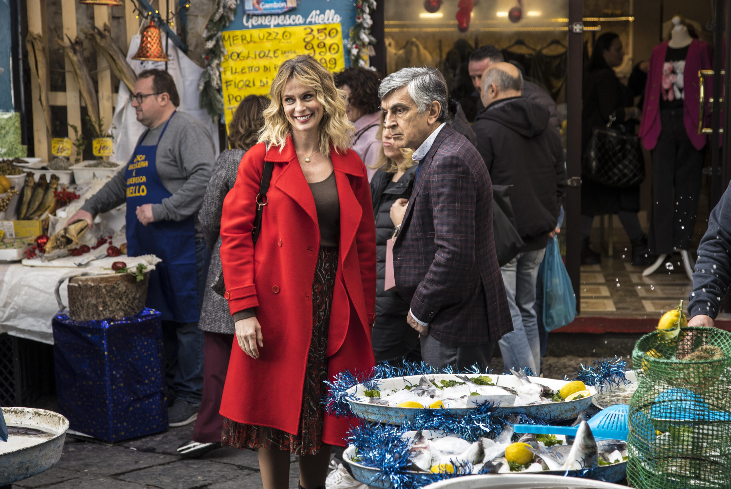 Foto dal set del film Con Tutto Il Cuore, con Vincenzo Salemme e Cristina Donadio [credit: courtesy of Medusa Film]