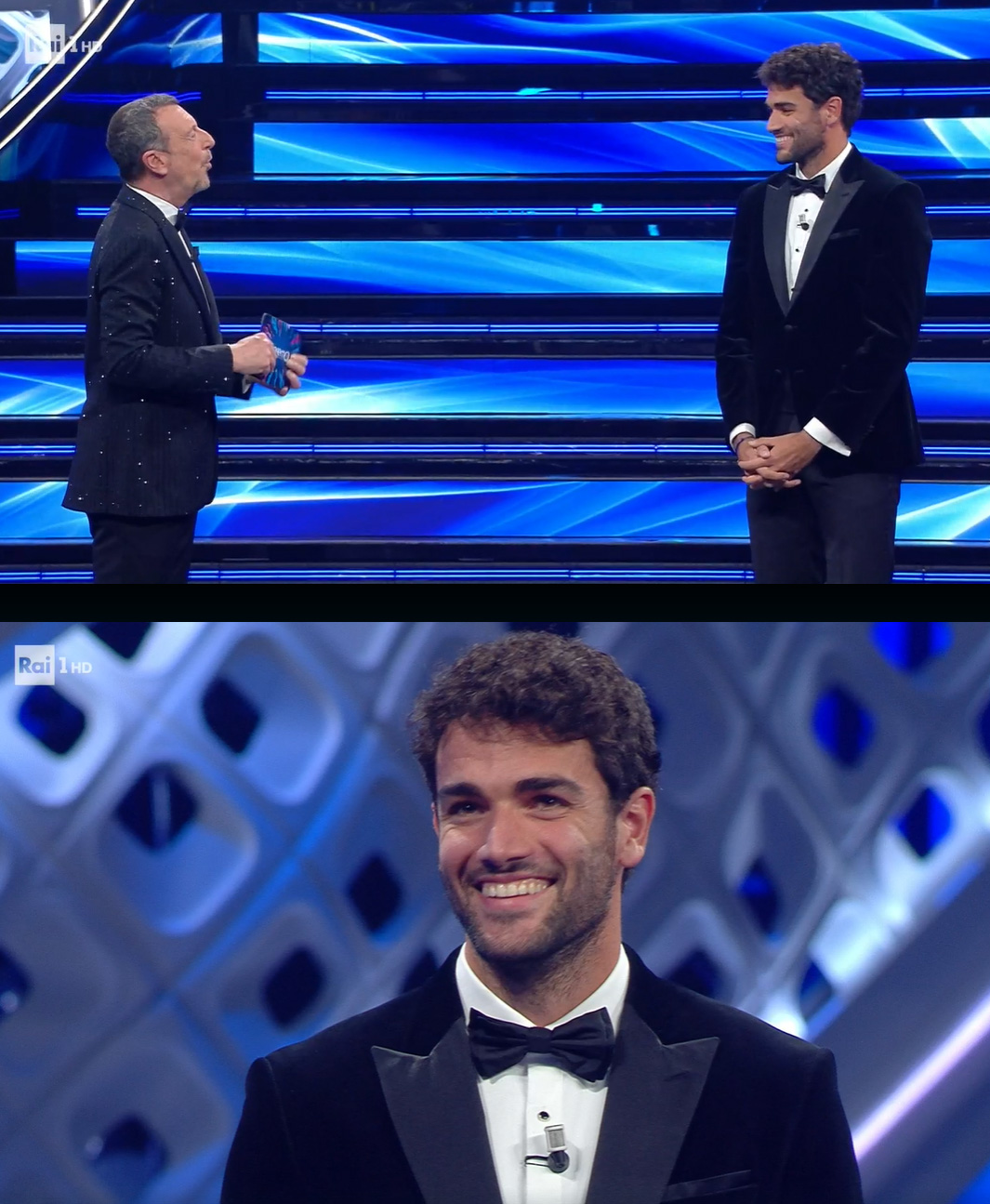 Matteo Berrettini ospite della prima serata di Sanremo 2022