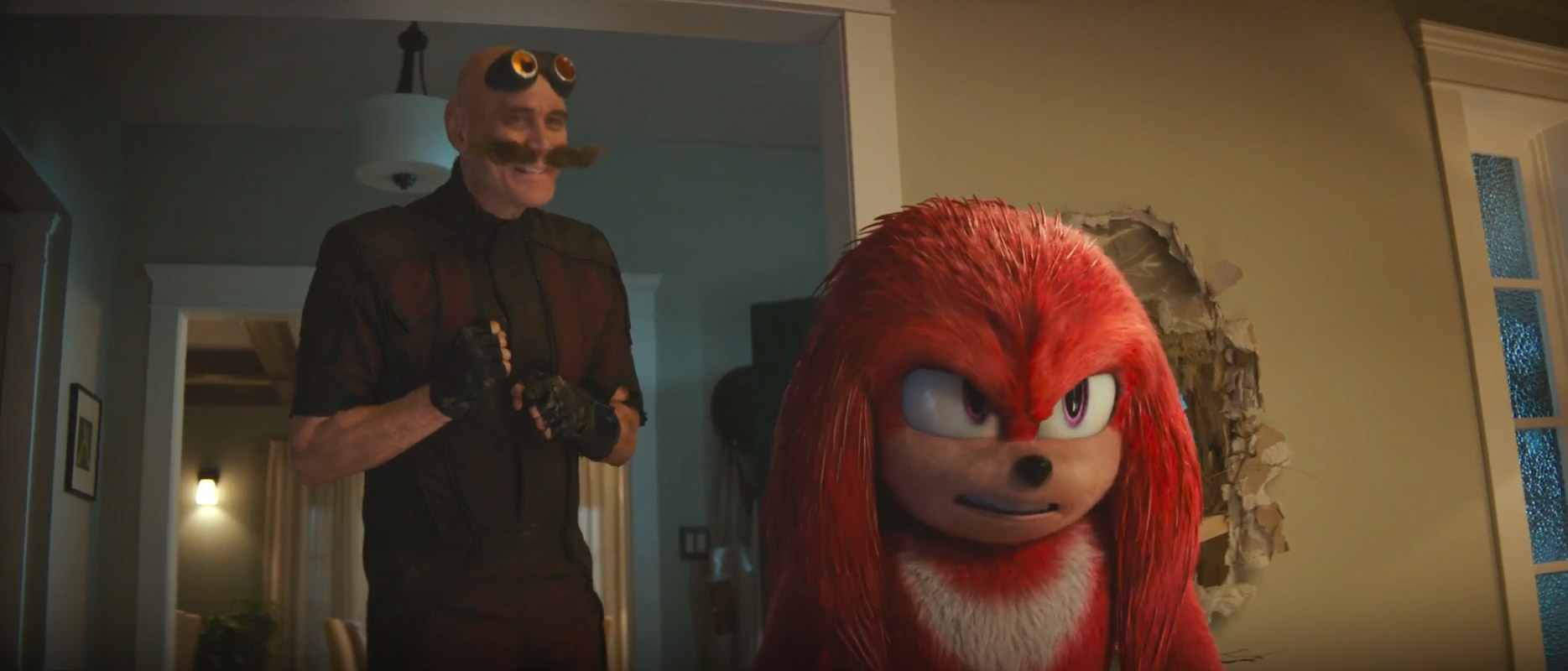 Dr. Robotnik presenta Knuckles a Sonic: clip da Sonic Il Film 2