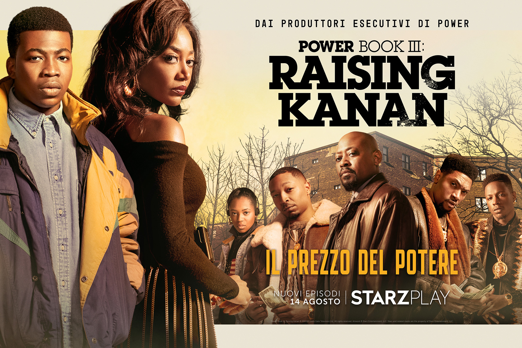 Power Book III: Raising Kanan - Poster orizzontale stagione 2 [credit: Copyright Starz Entertainment, LLC; courtesy of STARZPLAY]