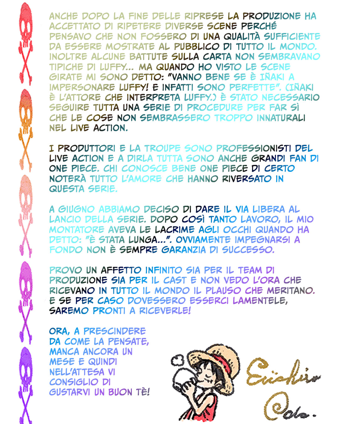 OnePiece - La seconda lettera ai fan del creatore Eiichiro Oda (parte 2/2) [credit: courtesy of Netflix]