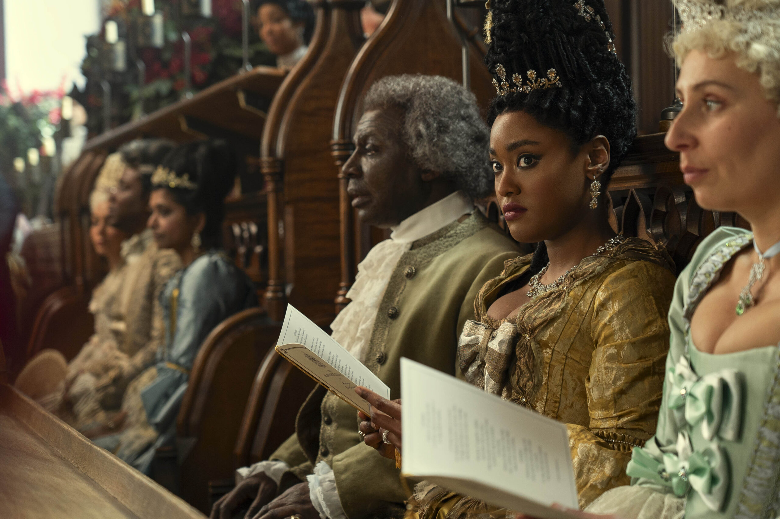 (S-D) Cyril Nri come Lord Danbury, Arsema Thomas come Giovane Agatha Danbury in La regina Carlotta: Una storia di Bridgerton 1x01 [credit: Liam Daniel/Netflix]