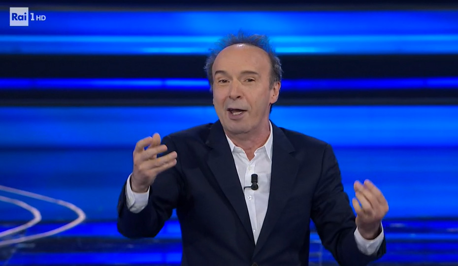 Sanremo 2023 - Roberto Benigni ospite nella prima serata