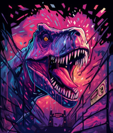 Jurassic Park 30th-Anniversary - opera realizzata dall'artista Kaneda [credit: Universal Pictures Italia]