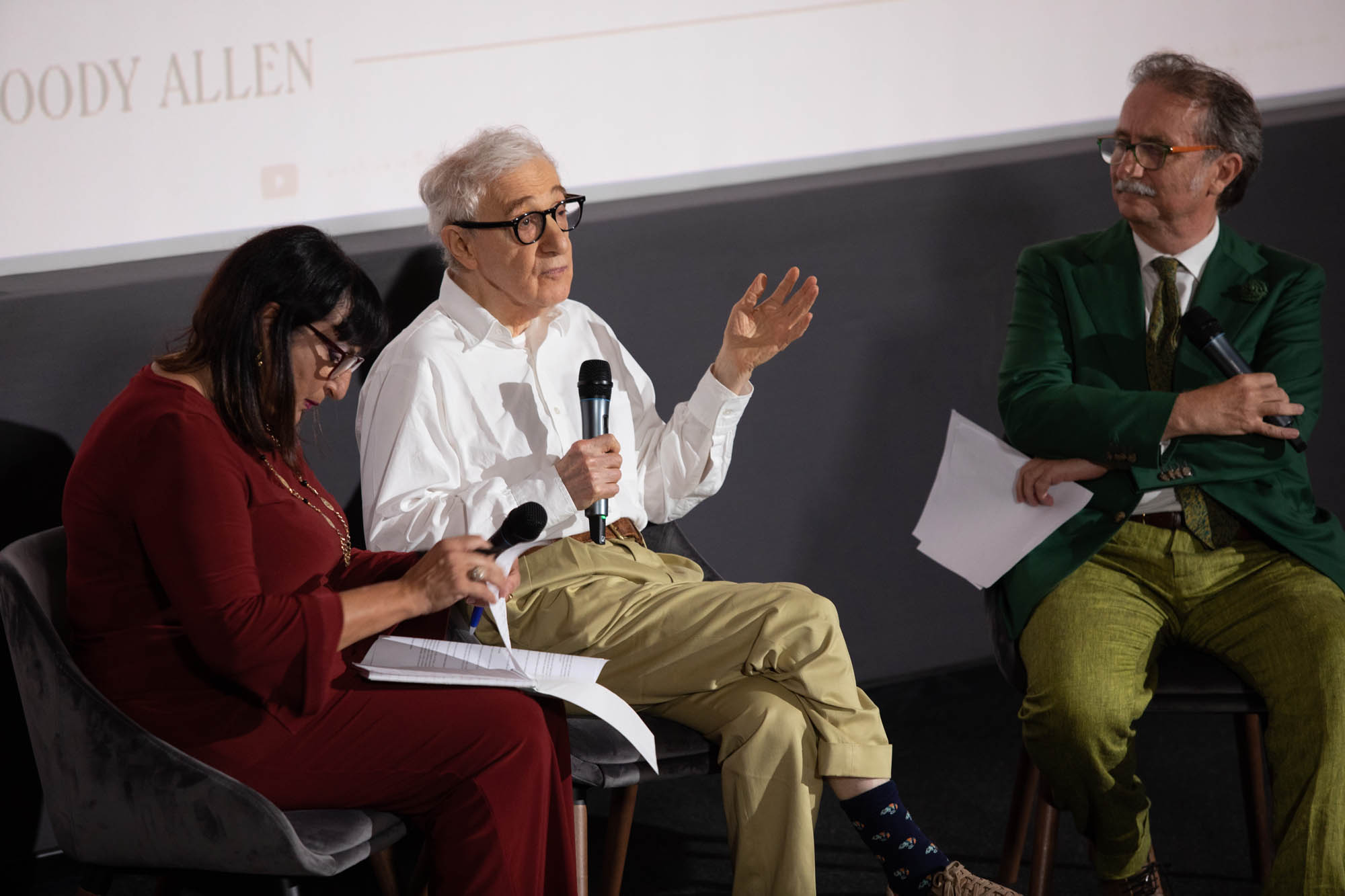 Woody Allen a Roma il 15 settembre 2023 per presentare 'Coup de chance' [credit: courtesy of Lucky Red]