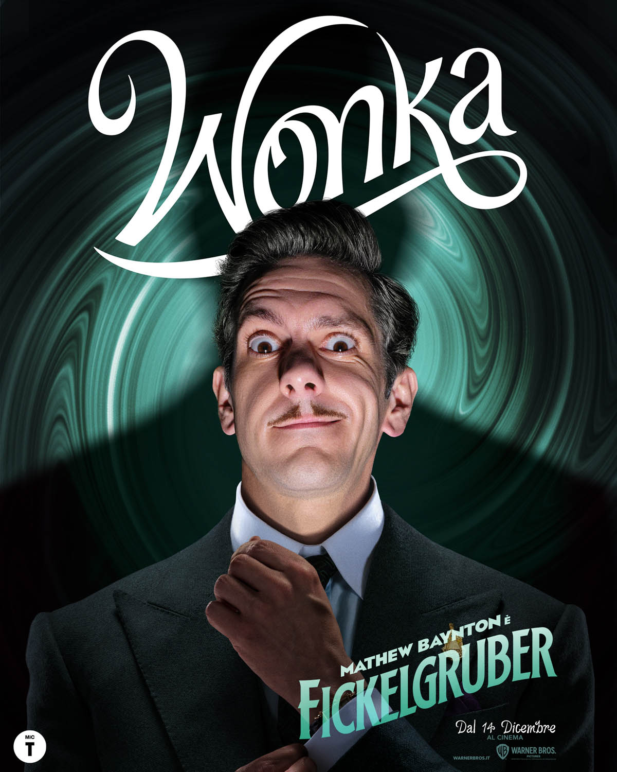 Wonka di Paul King - Poster personaggio Fickelgruber (Mathew Bayton)