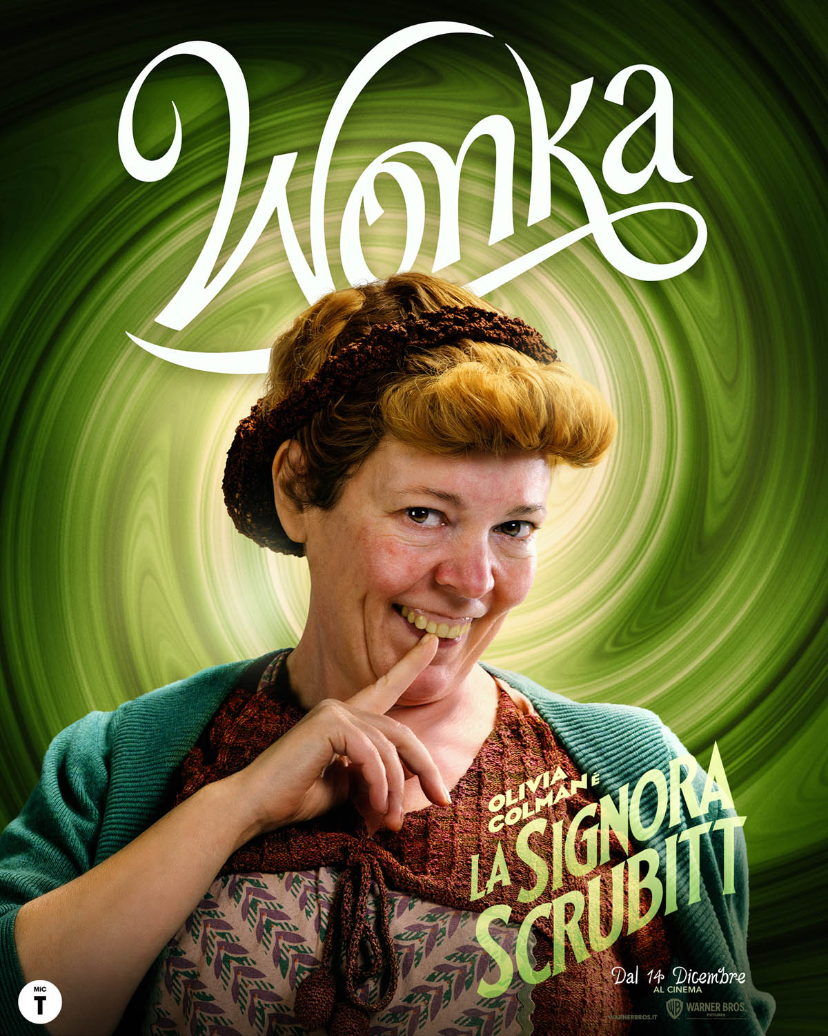 Wonka di Paul King - Poster personaggio La Signora Scrubitt (Olivia Colman)