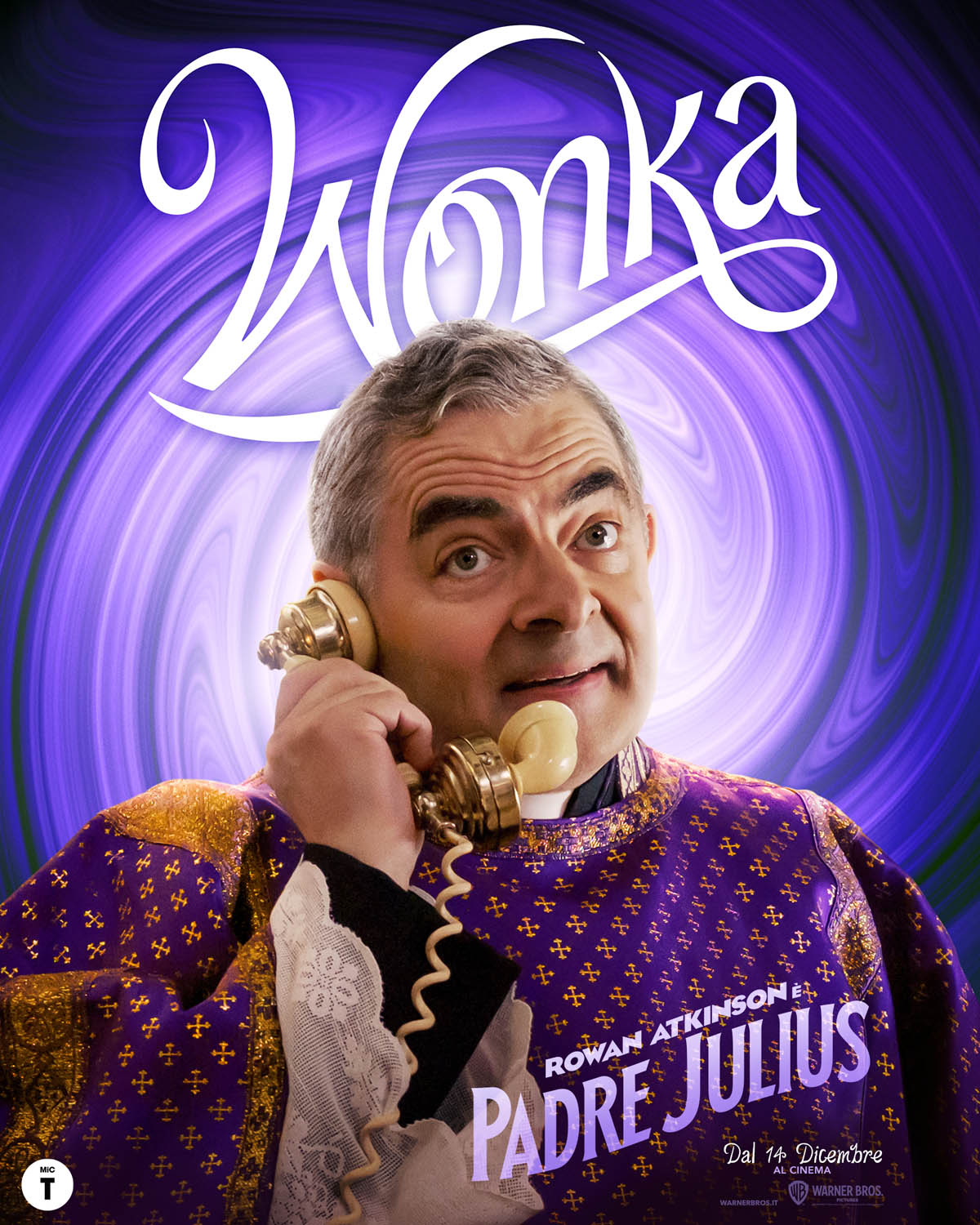 Wonka di Paul King - Poster personaggio Padre Julius (Rowan Atkinson)