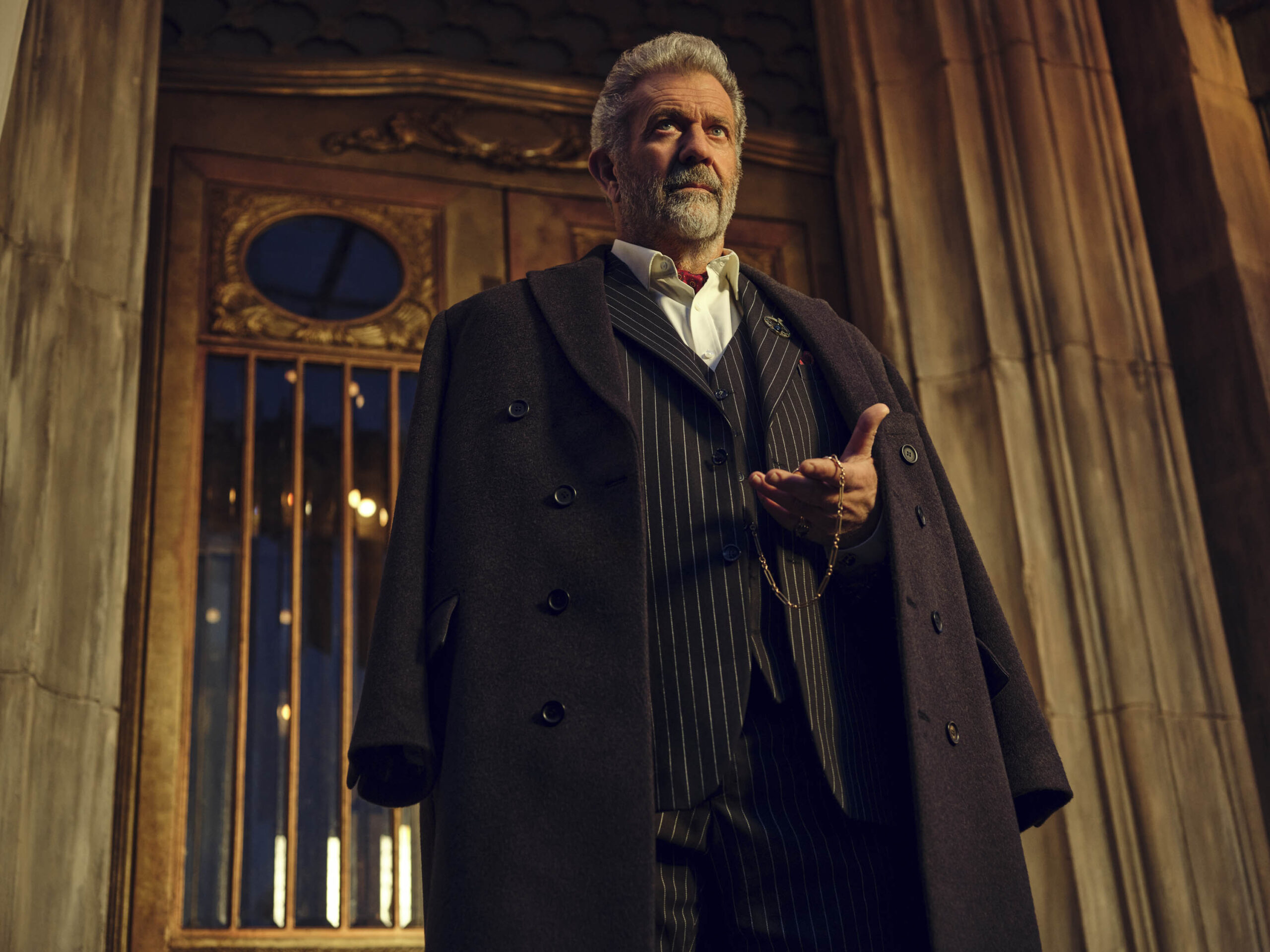 First look a Mel Gibson (Cormac) in The Continental [credit: James Dimmock; Copyright 2022 Starz Entertainment, LLC; courtesy of Prime Video]