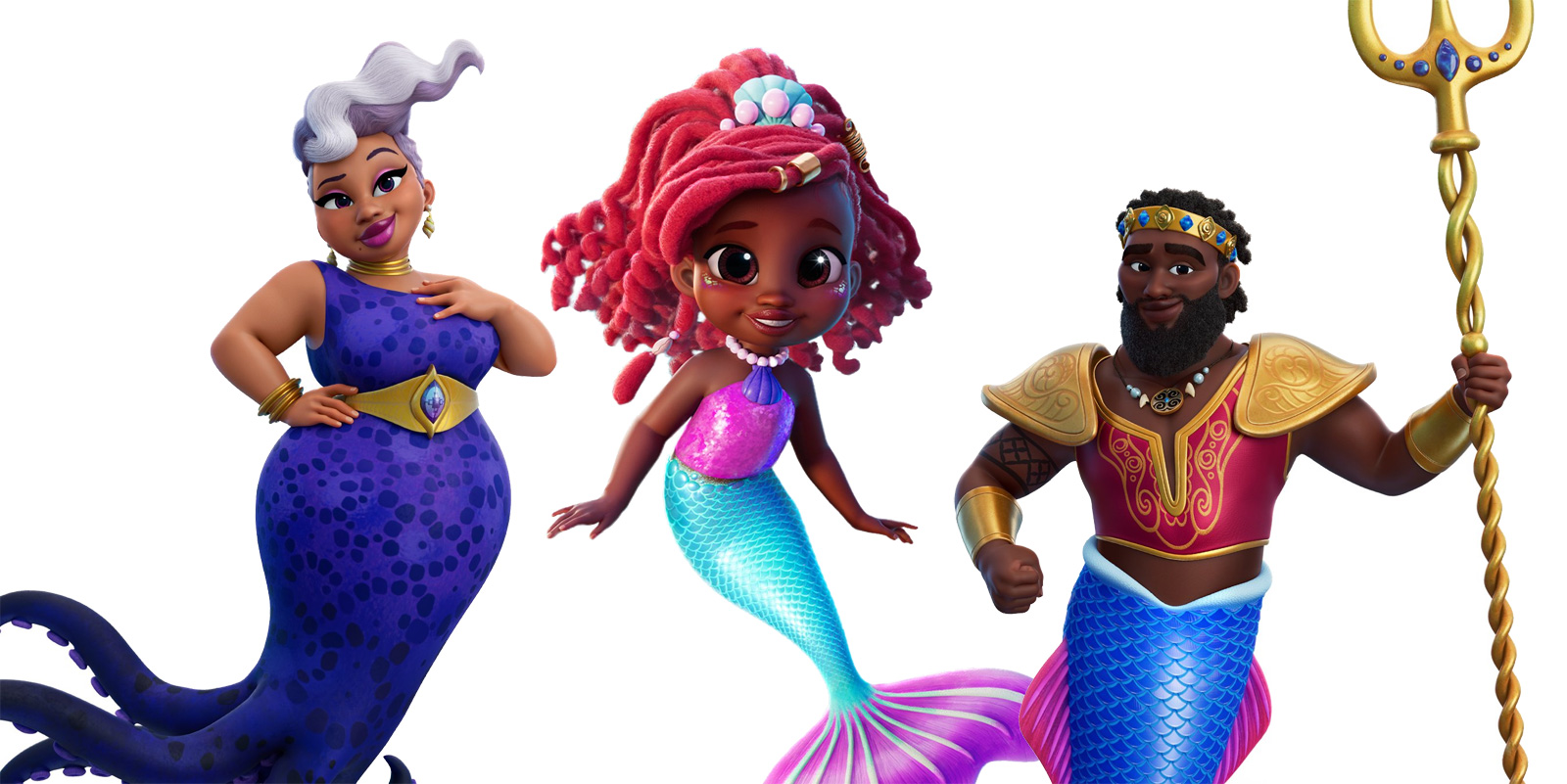 Ariel, Re Tritone e Ursula della serie animata 'Ariel' Disney Junior [credit: X: DisneyJunior]