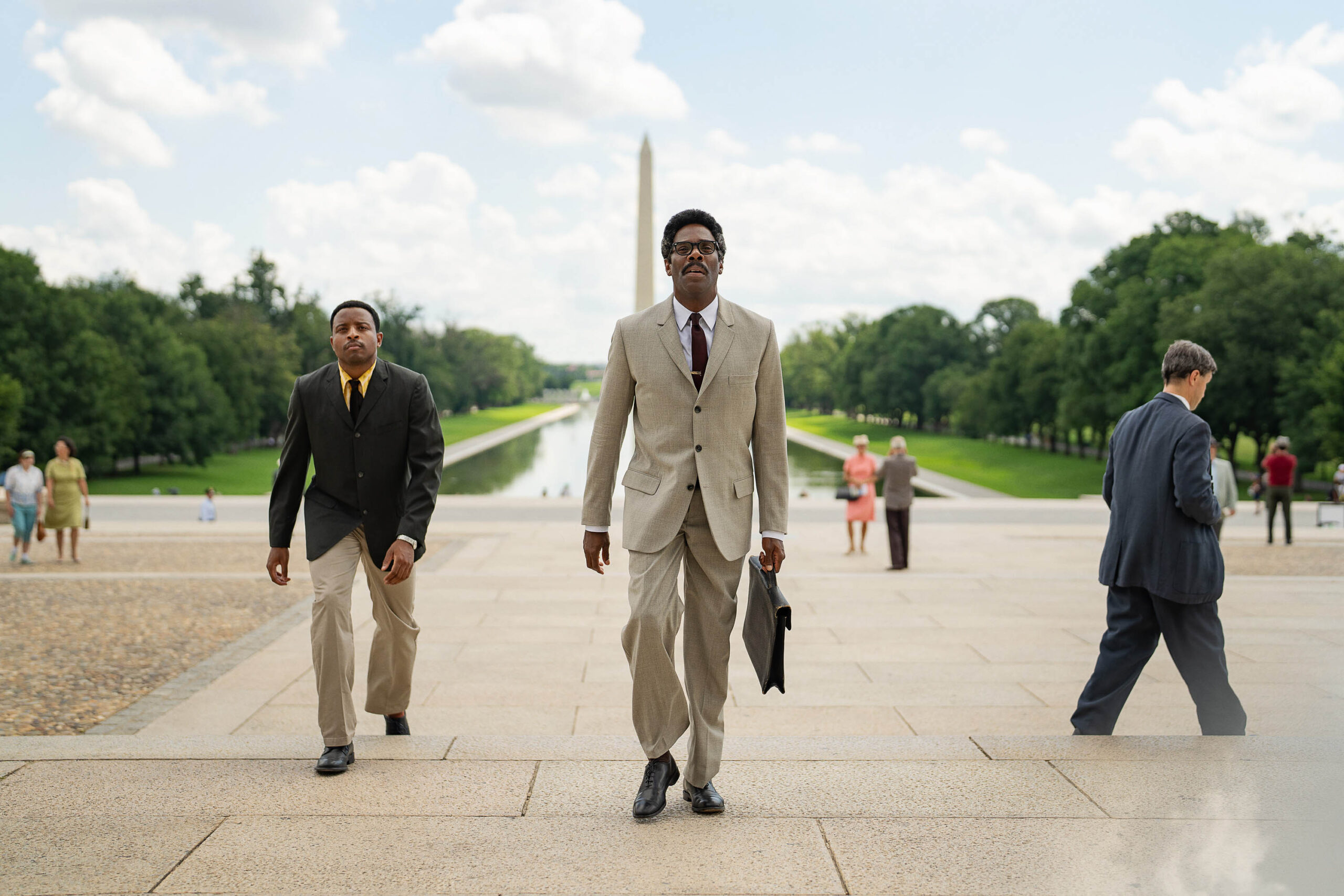 (S-D) Aml Ameen come Martin Luther King e Colman Domingo come Bayard Rustin in Rustin [tag: Aml Ameen, Colman Domingo] [credit: Parrish Lewis/Netflix]