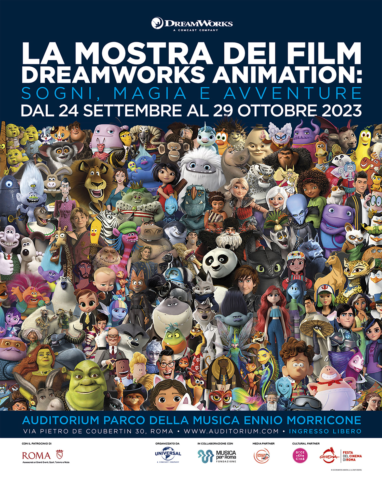 Poster La mostra dei film DreamWorks animation Sogni, magia e avventure