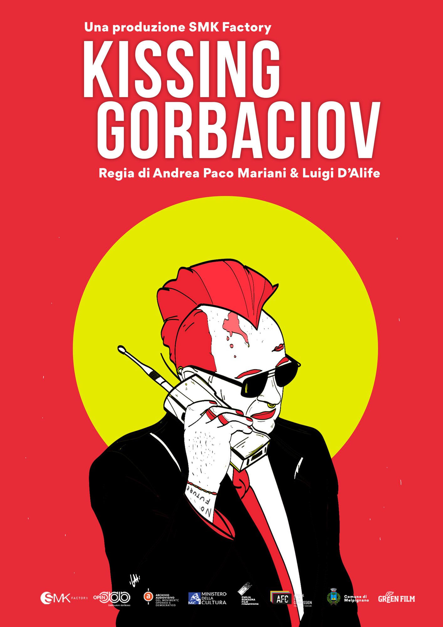 Poster Kissing Gorbaciov di Andrea Paco Mariani e Luigi D'Alife [credit: Militanza Grafica]