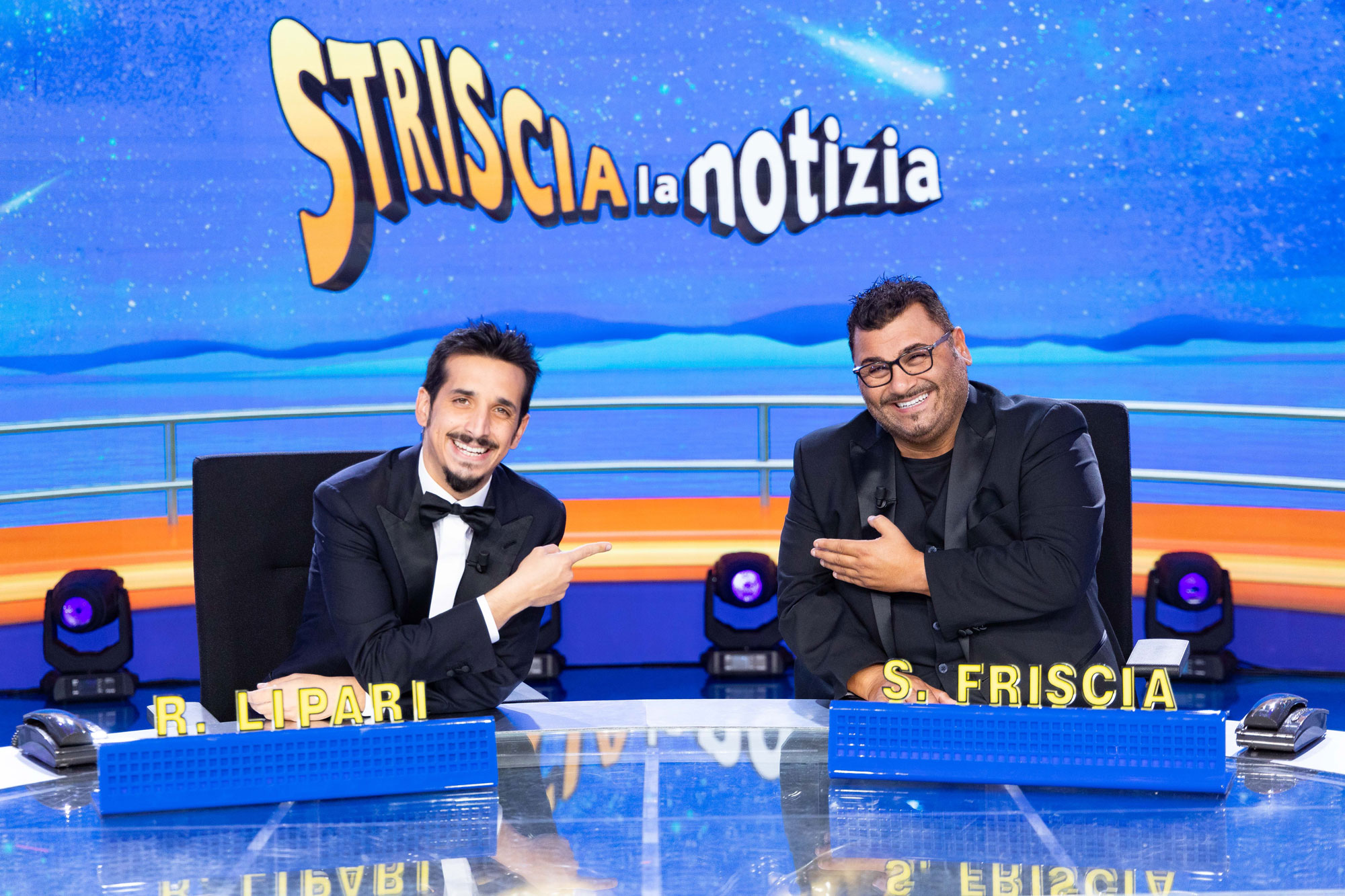 Milano, Striscia la Notizia, prima puntata con i conduttori Sergio Friscia e Roberto Lipari 24 ottobre 2022 [credit: Niccolo CambiMassimo Sestini; courtesy of Mediaset]