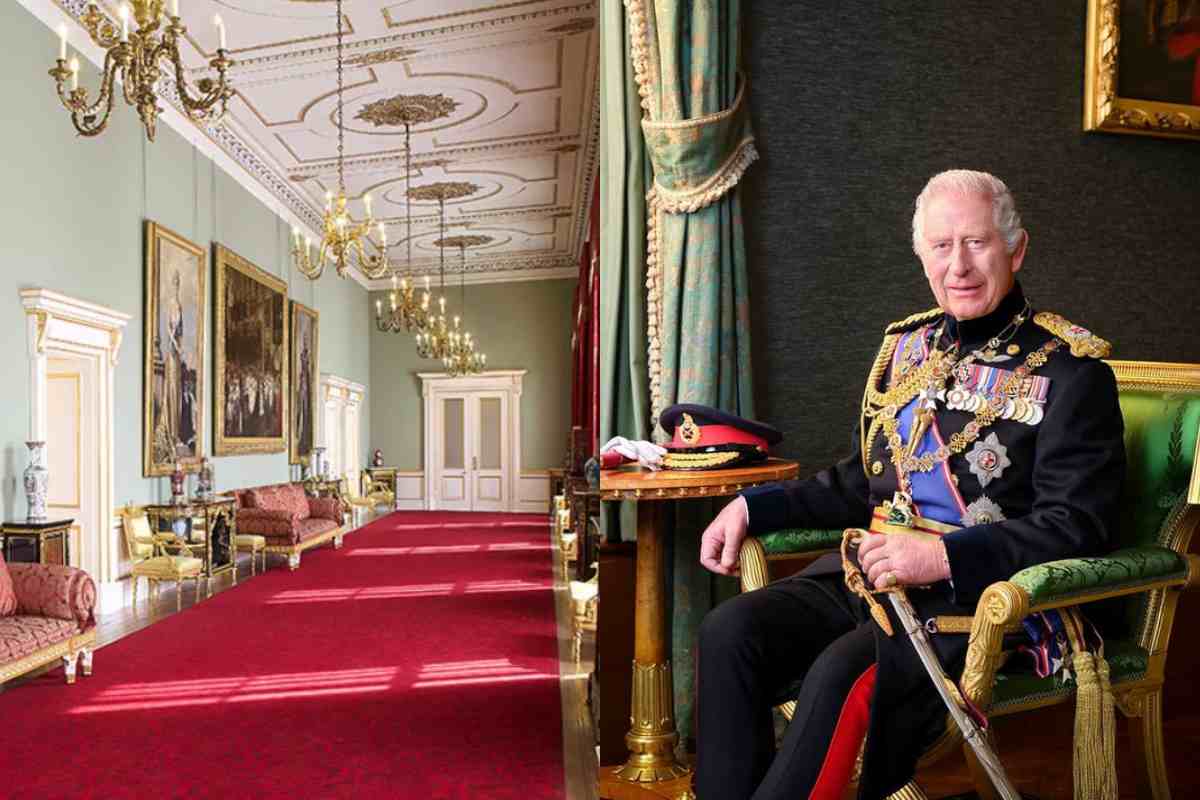 Re Carlo e una parte dell'ala est di Buckingham Palace.